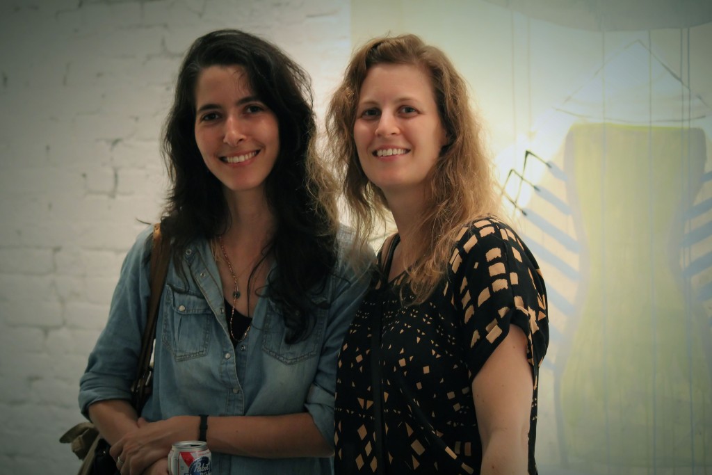 Painters Gili Levy and Lauren Collings and Michelle Doll at the PAPER GIANTS opening reception