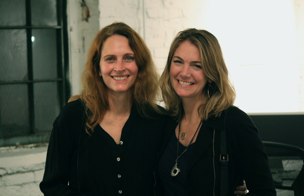 Painters Jennifer Krause Chapeau and Michelle Doll at the PAPER GIANTS opening reception