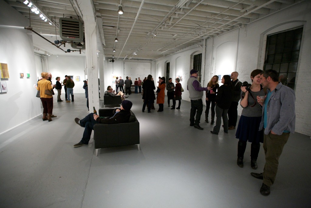Visitors at the PAIR opening reception at PROTO Gallery