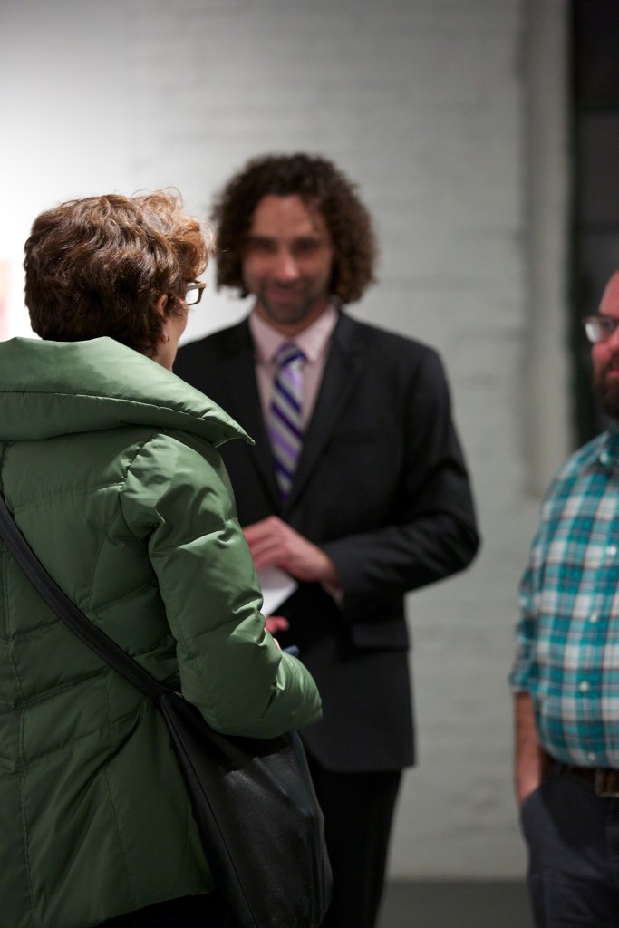 Anne Russinof, Nick De Pirro, and Ian White Williams at the PAIR opening reception at PROT Gallery