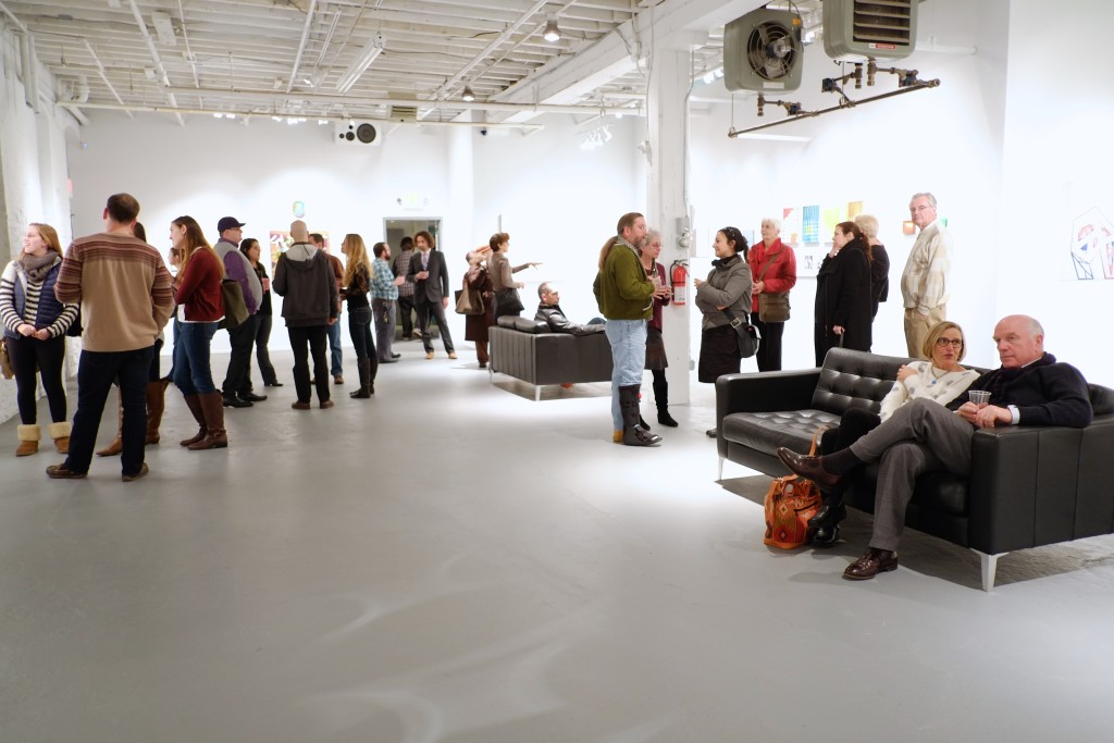 Visitors at the PAIR opening reception at PROTO Gallery