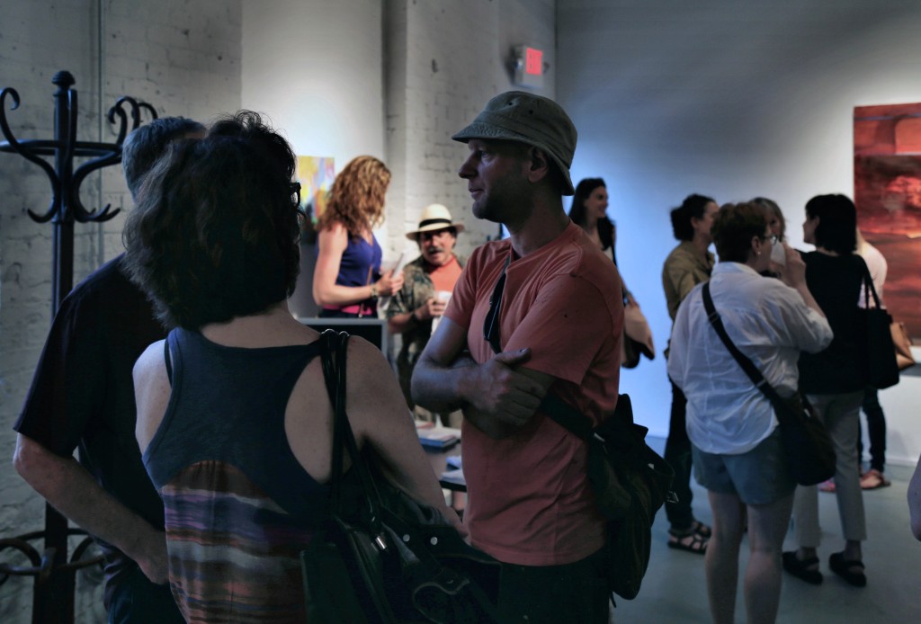 Visitors to PROTO Gallery attending the WE ARE WHAT THE SEAS HAVE MADE US opening reception