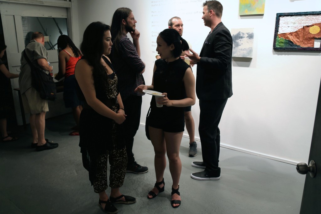 Visitors to PROTO Gallery attending the WE ARE WHAT THE SEAS HAVE MADE US opening reception